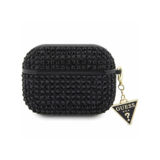 Guess Coque AirPods Pro noire pendentif triangle strass