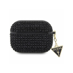 Guess Coque AirPods Pro noire pendentif triangle strass