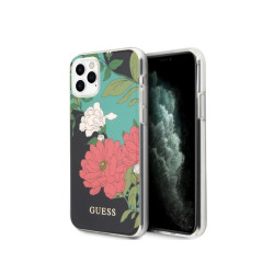 Guess Coque iPhone 11 Pro Max noire Collection N°1 Fleur