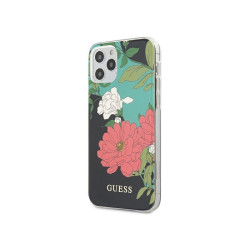 Guess Coque rigide noire pour iPhone 12 Pro Max fleurs N°1