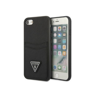 Guess iPhone 7/8/SE 2020/SE 2022 case black hardcase Saffiano Triangle Logo