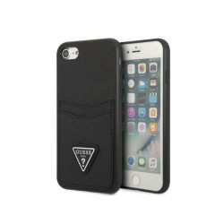 Guess iPhone 7/8/SE 2020/SE 2022 case black hardcase Saffiano Triangle Logo