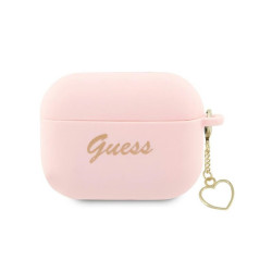 Guess Coque rose pour AirPods Pro 2 (2022/2023) silicone c?ur pendentif