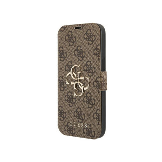 Guess Étui marron pour iPhone 13/13 Pro 4G grand logo métallique