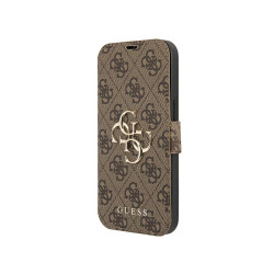 Guess Étui marron pour iPhone 13/13 Pro 4G grand logo métallique