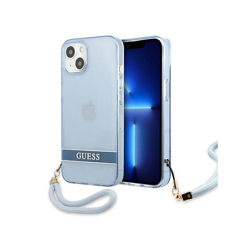 Guess iPhone 13/14/15 blue hardcase Translucent Strap Guess iPhone 13/14/15 blue hardcase Translucent Strap