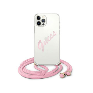 Guess Coque rigide rose pour iPhone 12/12 Pro script vintage