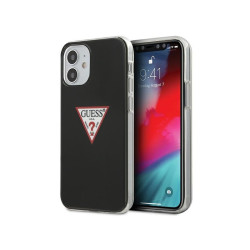 Guess coque rigide noire pour iPhone 12 mini coll. triangle