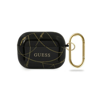 Guess Coque AirPods Pro noire Collection chaîne dorée