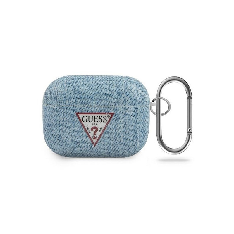 Guess Coque pour AirPods Pro bleu clair collection jeans
