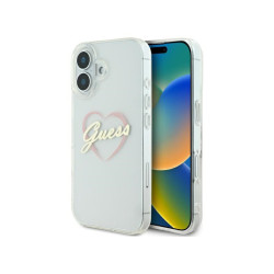 Guess iPhone 16 Plus transparent hardcase IML Heart