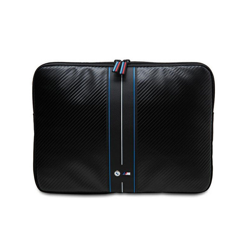 BMW Sleeve 16 black Carbon Blue Stripes