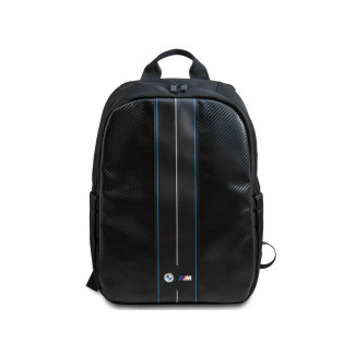BMW Backpack 16 black Carbon Blue Stripes