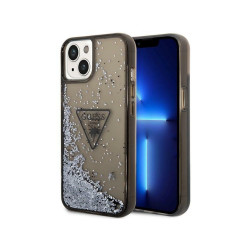 Guess iPhone 14 Plus/15 More black hardcase Liquid Glitter Palm Collection