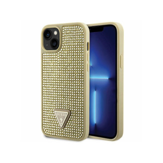 Guess iPhone 13/14/15 gold hardcase Rhinestone Triangle