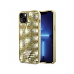 Guess iPhone 13/14/15 gold hardcase Rhinestone Triangle