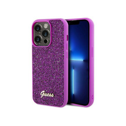 Guess iPhone 14 Pro fuschia hardcase Disco Metal Script