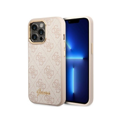 Guess iPhone 14 Pro pink hardcase 4G Vintage Gold Logo