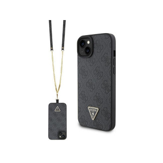 Guess iPhone 14 Plus/15 Plus black hardcase Crossbody 4G Metal Logo