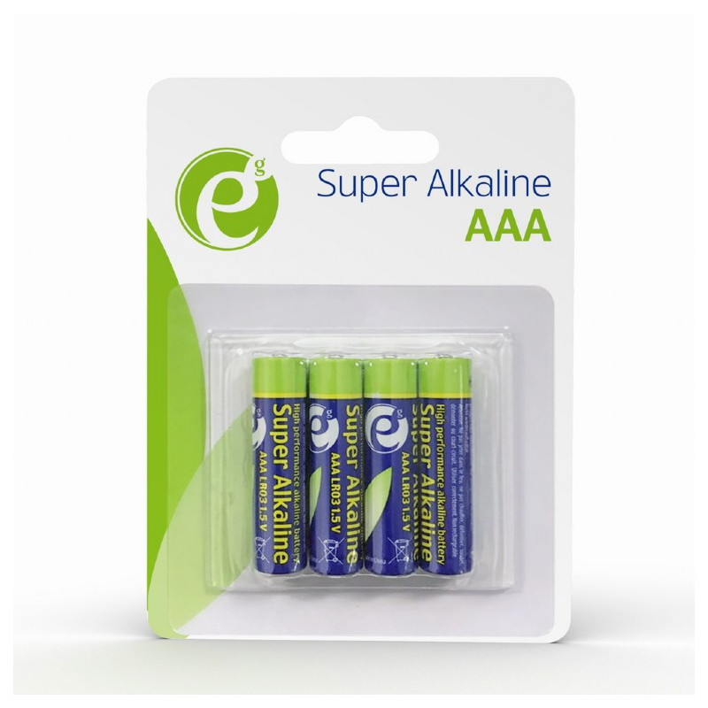 EnerGenie Pack de 4 Piles alcaline AAA LR03 - EG-BA-AAA4-01 