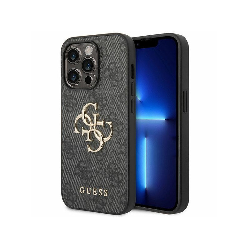 Guess iPhone 15 Pro Max grey hardcase 4G Big Metal Logo