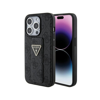 Guess iPhone 15 Pro Max black hardcase Grip Stand 4G Triangle Strass