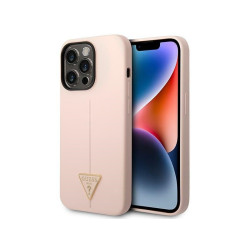 Guess iPhone 14 Pro Max pink hardcase Silicone Triangle