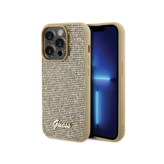 Guess iPhone 15 Pro gold hardcase Disco Metal Script