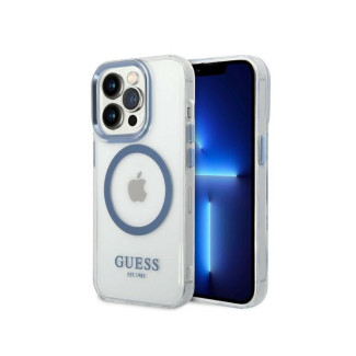 Guess iPhone 14 Pro blue hardcase Metal Outline Magsafe