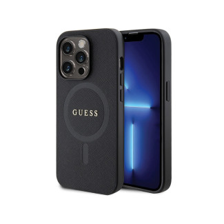 Guess iPhone 14 Pro Max black hardcase Saffiano MagSafe