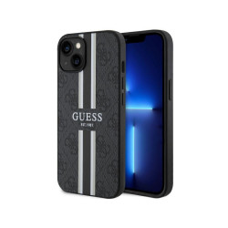 Guess iPhone 14 Plus/15 Plus black hardcase 4G Printed Stripes MagSafe