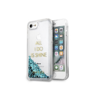 Guess iPhone 6/7/8/SE 2020/SE 2022 blue hardcase Liquid Glitter Party