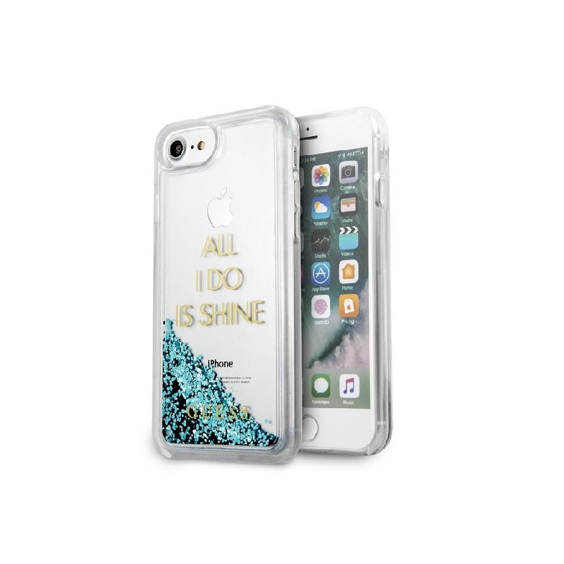 Guess iPhone 6/7/8/SE 2020/SE 2022 blue hardcase Liquid Glitter Party Guess iPhone 6/7/8/SE 2020/SE 2022 blue hardcase Liquid Glitter Party