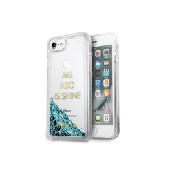 Guess iPhone 6/7/8/SE 2020/SE 2022 blue hardcase Liquid Glitter Party