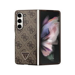 Guess Samsung Galaxy Z Fold5 brown hardcase Leather 4G Triangle Strass