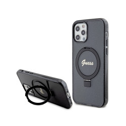 Guess Coque rigide noire pour iPhone 12/12 Pro support paillettes MagSafe