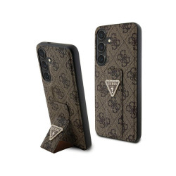 Guess Samsung Galaxy S24 brown hardcase Grip Stand 4G Triangle Strass