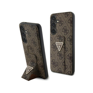Guess Samsung Galaxy S24+ brown hardcase Grip Stand 4G Triangle Strass