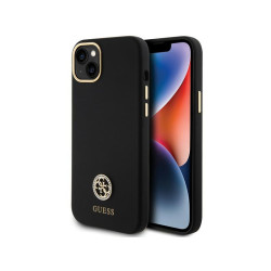 Guess iPhone 14 Plus/15 Plus black hardcase Silicone Logo Strass 4G