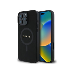 Guess iPhone 16 Pro Max black hardcase Saffiano Classic Logo MagSafe