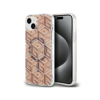 Guess iPhone 13/14/15 brown hardcase IML GCube MagSafe