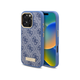 Guess iPhone 16 Pro blue hardcase 4G Logo Plate MagSafe