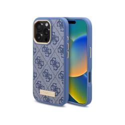 Guess iPhone 16 Pro blue hardcase 4G Logo Plate MagSafe