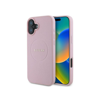 Guess iPhone 16 Plus pink hardcase Grained Ring MagSafe