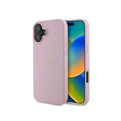 Guess iPhone 16 Plus pink hardcase Grained Ring MagSafe