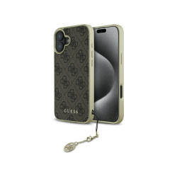 Guess iPhone 16 brown hardcase 4G Charms Collection