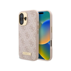 Guess iPhone 16 pink hardcase 4G Logo Plate MagSafe