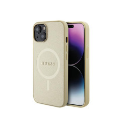 Guess iPhone 13/14/15 gold hardcase Saffiano MagSafe