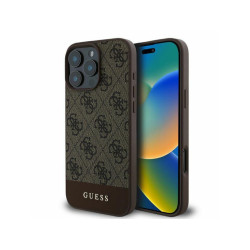 Guess iPhone 16 Pro brown hardcase 4G Bottom Stripe