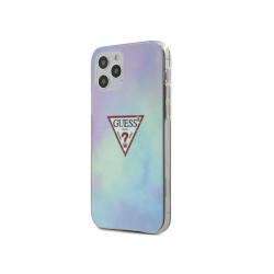 Guess Coque rigide bleue pour iPhone 12/12 Pro tie and dye